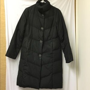 Kenneth Cole Bubble Coat one button loose.